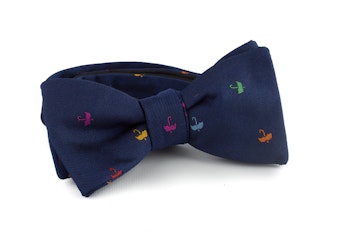 Umbrella Silk Bow Tie - Navy Blue