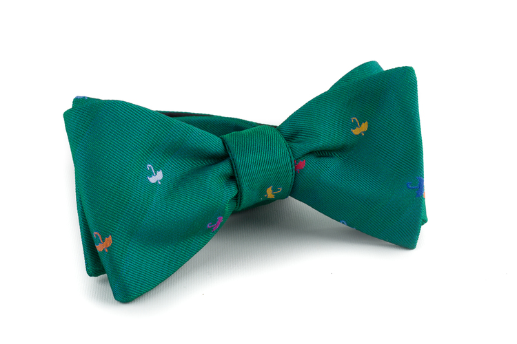 Umbrella Silk Bow Tie - Green