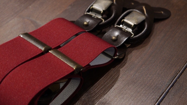 Solid Suspenders Stretch - Burgundy