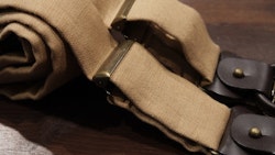 Solid Linen Suspenders - Dark Beige