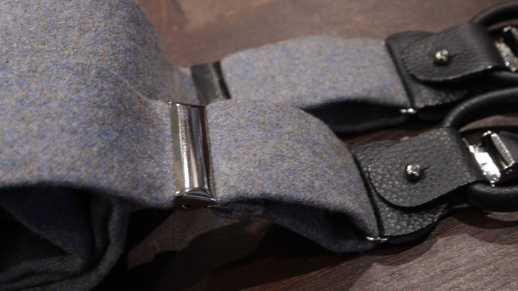 Solid Flannel Suspenders - Dark Grey