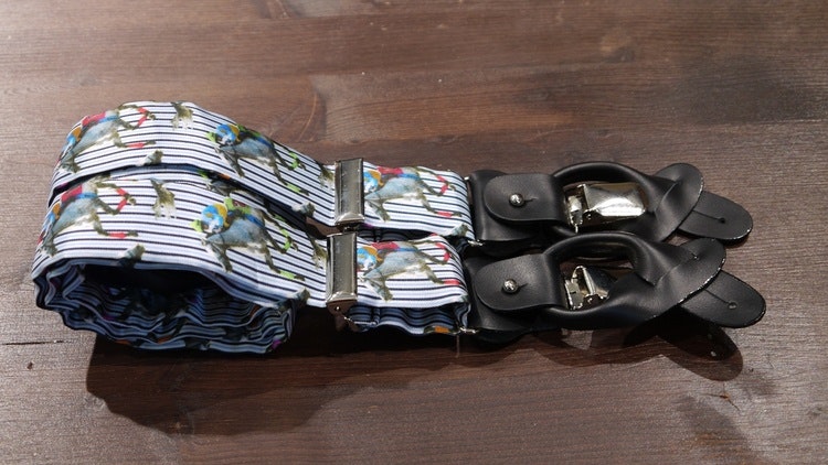 Jockey Viscose Suspenders - Light Blue/Navy Blue