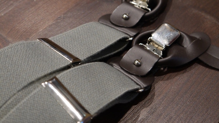Solid Suspenders Stretch - Grey
