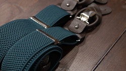 Solid Textured Suspenders Stretch - Petrol Green