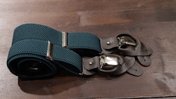 Solid Textured Suspenders Stretch - Petrol Green