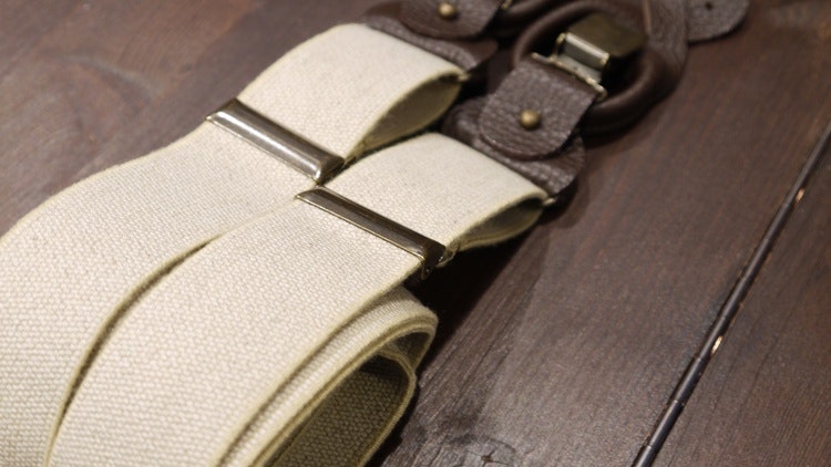 Semi Solid Suspenders Stretch - Beige