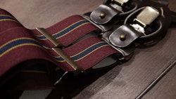 Regimental Suspenders Stretch - Burgundy/Navy Blue