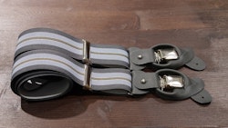 Regimental Suspenders Stretch - Grey/Light Blue