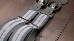 Regimental Suspenders Stretch - Grey/Light Blue