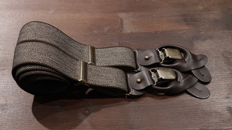 Herringbone Suspenders Stretch - Brown