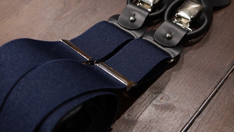 Solid Suspenders Stretch - Dark Navy Blue