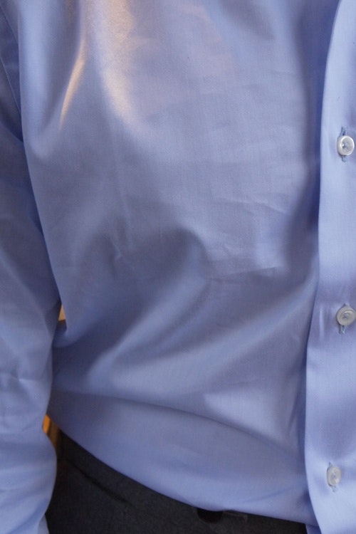 Solid Fine Twill Shirt - Cutaway - Light Blue