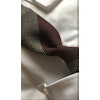 Blockstripe Cashmere/Wool Grenadine Tie - Untipped - Burgundy/Beige