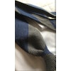 Blockstripe Cashmere/Wool Grenadine Tie - Untipped - Mid Blue/Beige