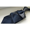 Blockstripe Silk Grenadine Tie - Untipped - Grey/Navy Blue