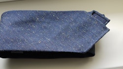 Solid Silk/Wool Donegal Tie - Untipped - Navy Blue