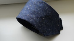 Solid Silk/Wool Donegal Tie - Untipped - Navy Blue