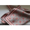 Medallion/Dogtooth Silk Pocket Square - Double - Beige/Orange