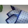 Polka Dot/Solid Silk Pocket Square - Double - Light Blue/Navy Blue
