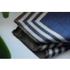 Square/Solid Silk Pocket Square - Double - Navy Blue/Brown