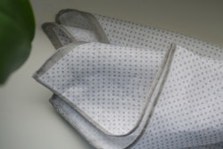 Pindot Linen Pocket Square - Beige/White