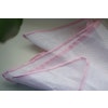 Pindot Linen Pocket Square - Pink/White