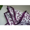 Floral Linen Pocket Square - Purple/White