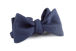 Solid Grenadine Bow Tie - Mid Navy Blue