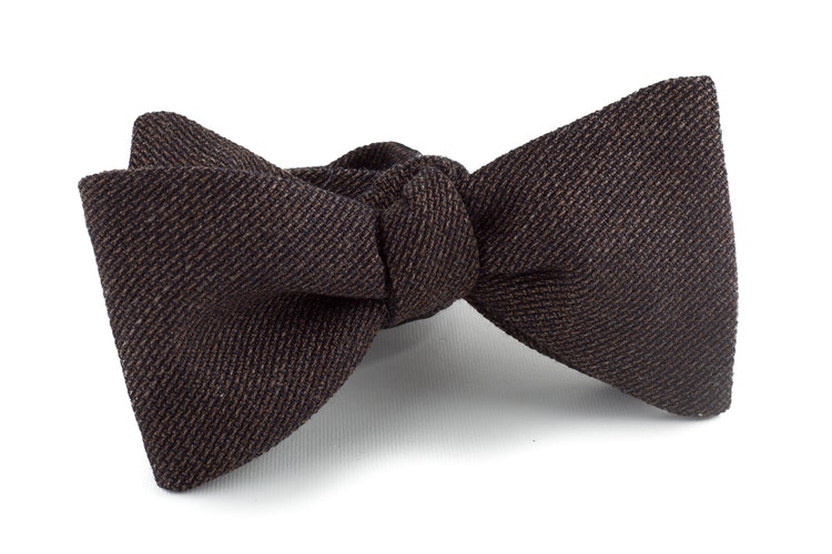 Solid Textured Bow Tie - Brown