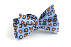 Floral Madder Silk Bow Tie - Light Blue/Brown/Yellow