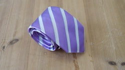 Silk Regimental  - Purple/White