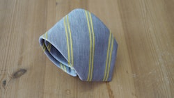 Silk/Linen Regimental  - Grey/Yellow