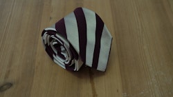 Silk Regimental - Beige/Burgundy