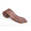 Medallion Printed Silk Tie - Navy Blue/Mustard