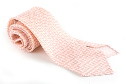 Micro Silk Grenadine Tie - Untipped - Pink/White
