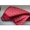 Medallion Seersucker Cotton/Silk Pocket Square - Red/White