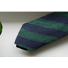 Regimental Shantung Tie - Dark Green/Navy Blue