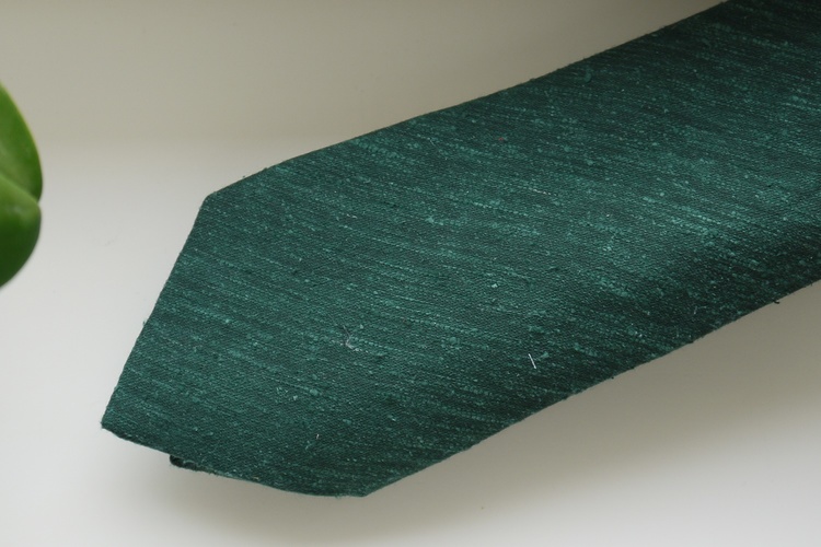 Solid Shantung Tie - Dark Green