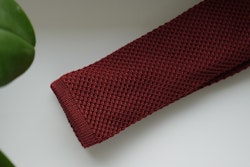 Solid Knitted Silk Tie - Rust Orange