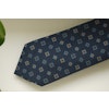 Medallion Madder Silk Tie - Navy Blue/Brown/Orange