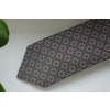 Square Madder Silk Tie - Brown/Navy Blue/Turquoise
