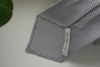 Solid Silk Grenadine Fina Tie - Untipped - Grey/White