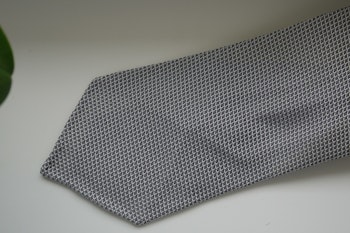 Solid Silk Grenadine Fina Tie - Untipped - Grey/White