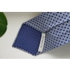 Circle Printed Silk Tie - Untipped -  Navy Blue/White