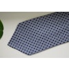Circle Printed Silk Tie - Untipped -  Navy Blue/White