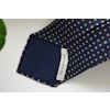 Floral Printed Silk Tie - Untipped -  Navy Blue/Beige