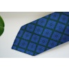 Medallion Ancient Madder Silk Tie - Untipped - Green/Light Blue