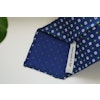 Floral Printed Silk Tie - Untipped - Navy Blue/Green