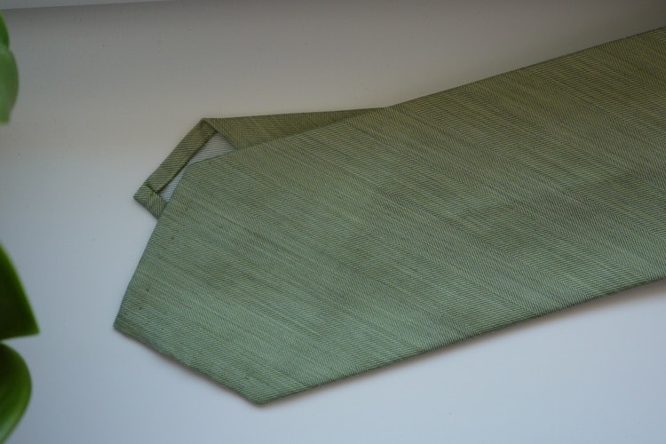 Solid Silk Linen Tie - Light Green