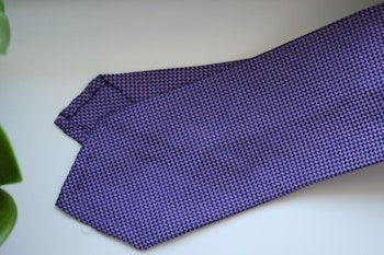 Semi Solid Garza Silk Tie - Purple/Navy
